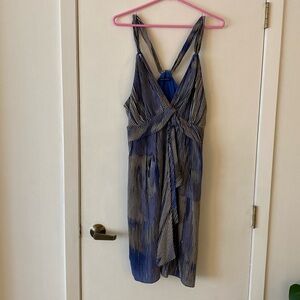 Banana Republic blue print silk cocktail dress